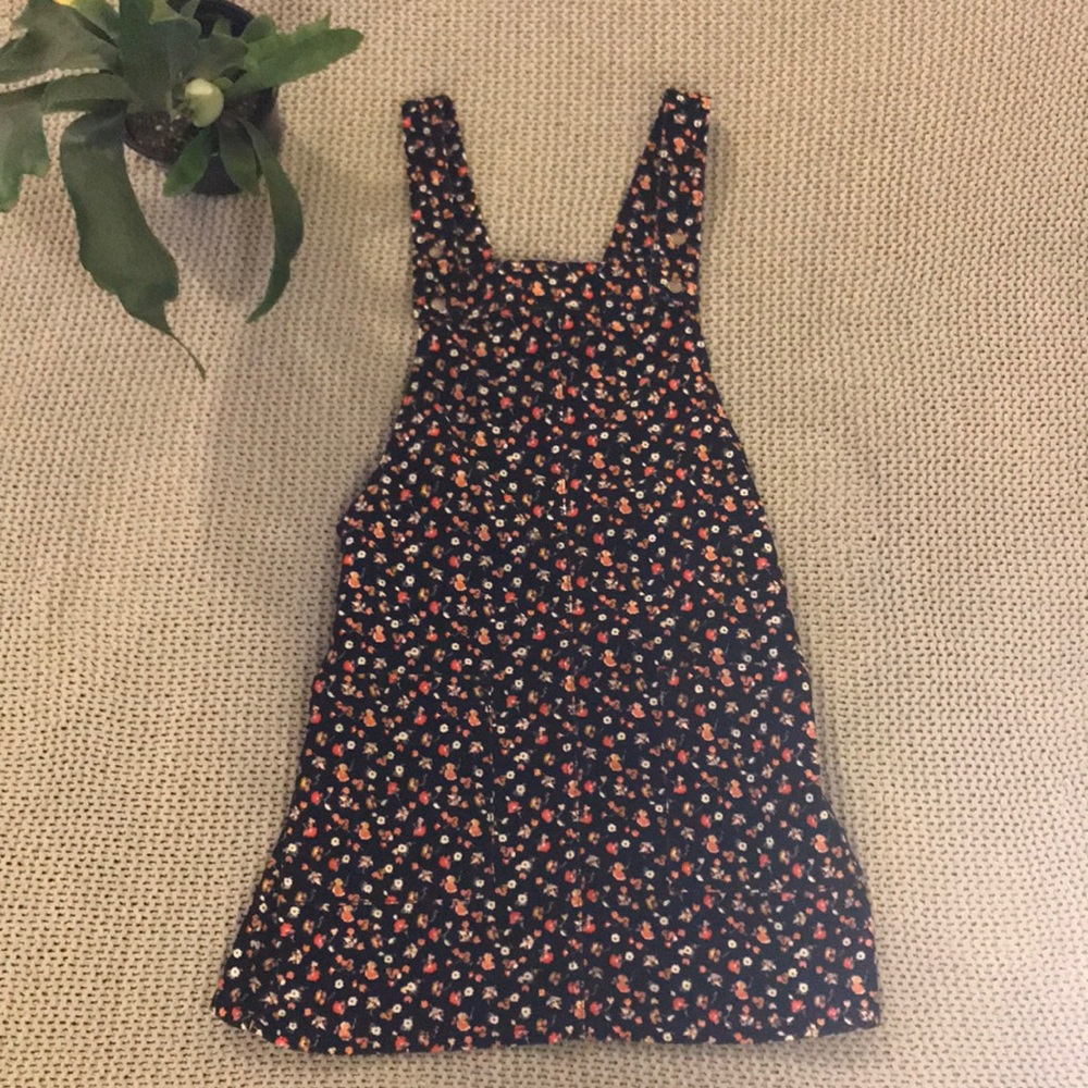 FLORAL CORDUROY OVERALL DRESS✨